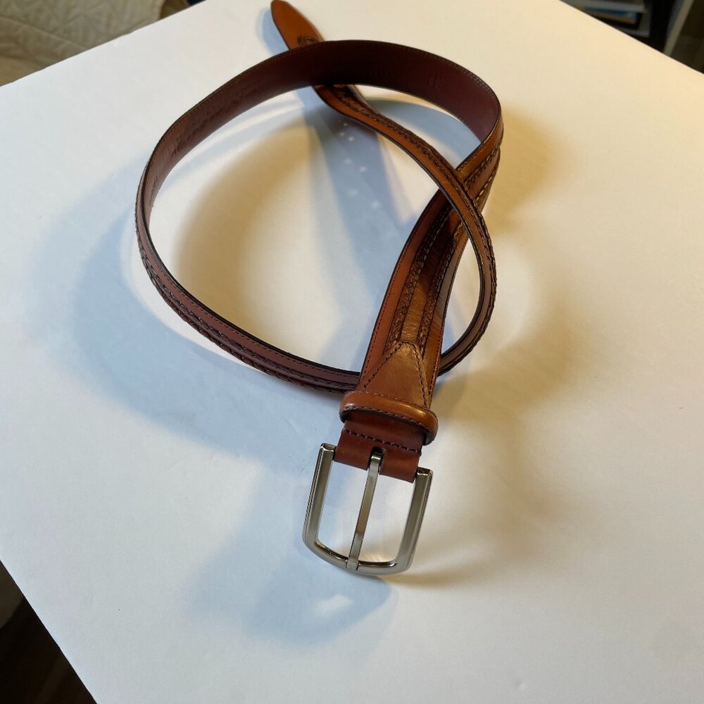 Daniel Cremieux Men's Italian Full Grain Leather Belt, Cognac, size 40